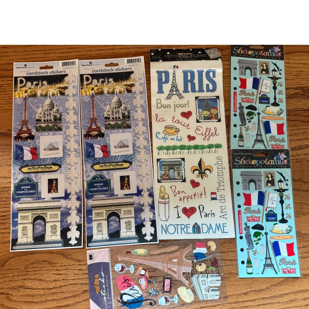 Paris France Scrapbooking Sticker Lot Sticko Stickopotamus Me & My Big Ideas